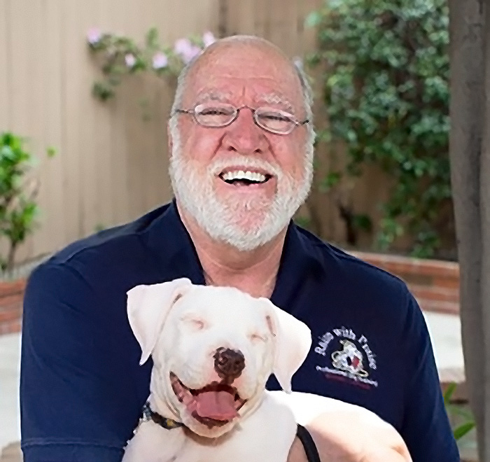 Paul Owens and Bug, his blind dog