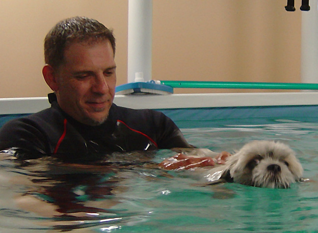 Sweet Pea in Pool doing Therapy
